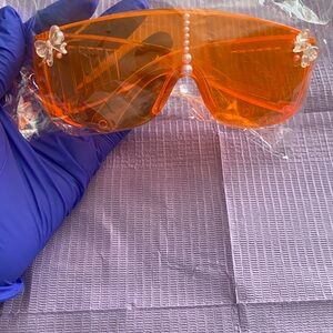 Orange UV glasses with Butterfly Accents